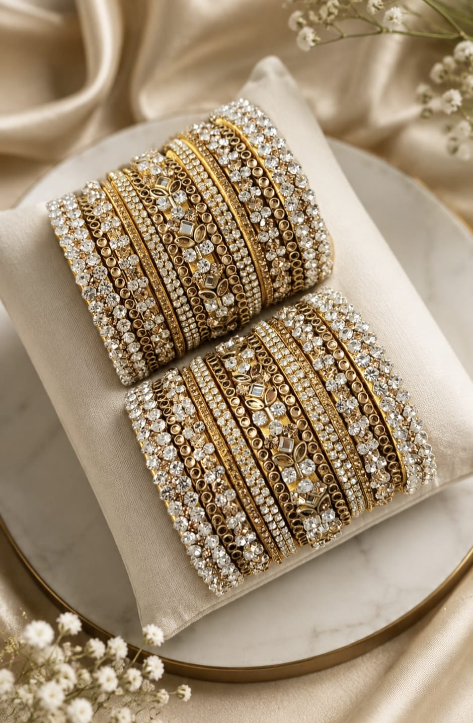 Royal Heritage Stone Bridal Bangle Set