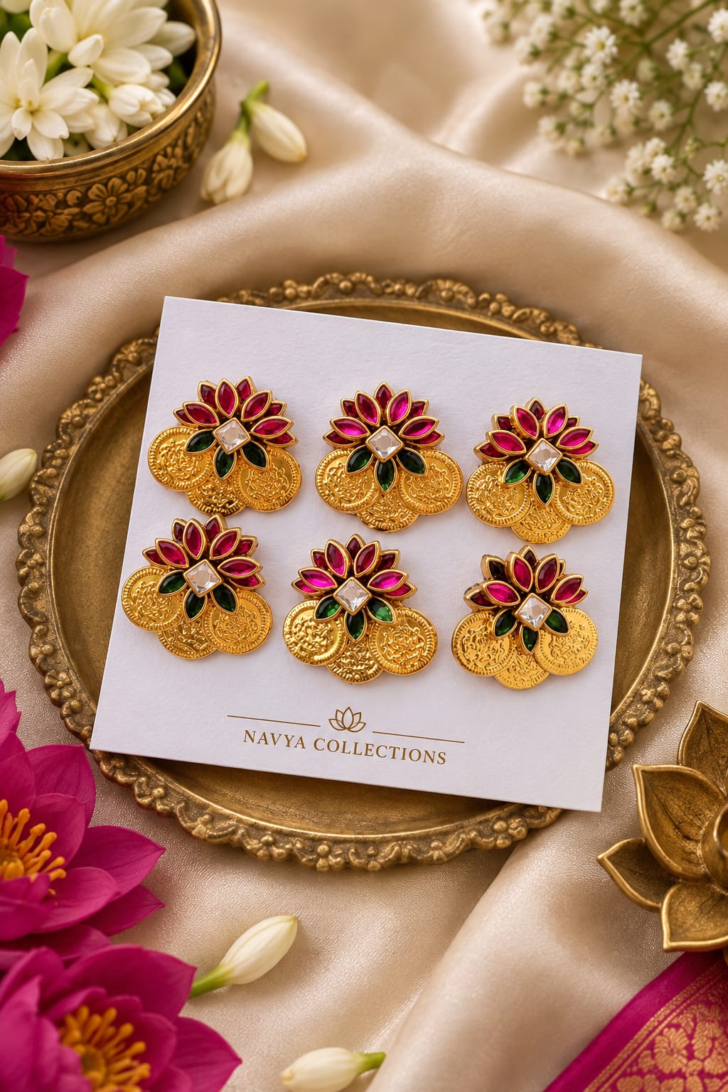 Royal Lotus Coin Floral Hair Accessories